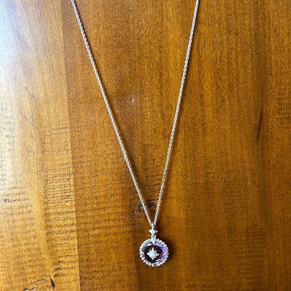 Judith Ripka Sterling Silver Amethyst Pendant Necklace